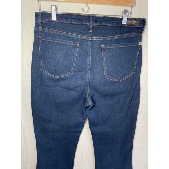 NANETTE LEPORE Belle High Rise Bootcut Denim Jeans Size 12‎ Dark Wash Stretch - Picture 7 of 13
